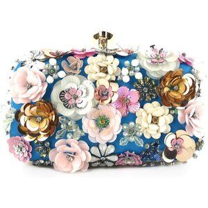Women's Lanpet Flower Clutches Evening Chain Strap Shoulder Wristlet Handbag